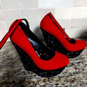 Black and Red High Heels